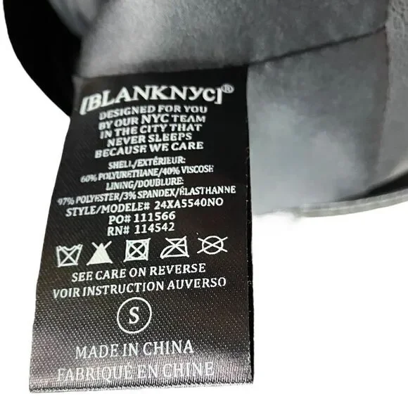 BLANK NYC Moto Jacket Womens S Black Faux Leather Biker Spring‎ Zip Pockets - Picture 5 of 11